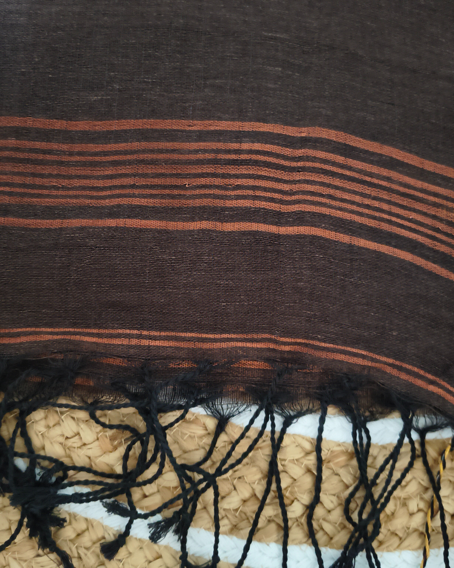 Premium Linen By Linen Handloom Saree - Brown