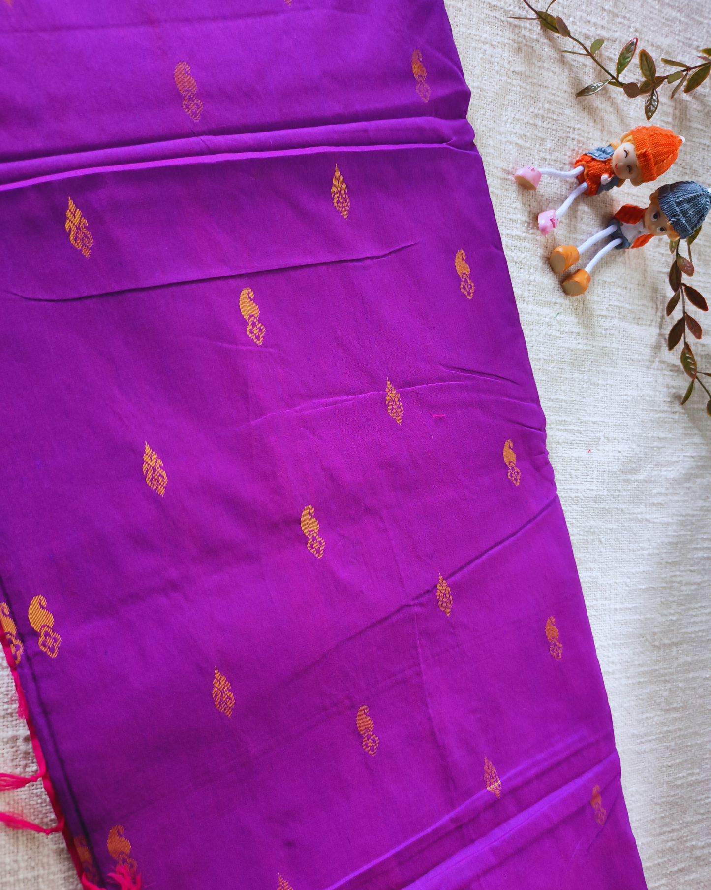 Premium Kalyani Cotton Saree with Butta - Purple