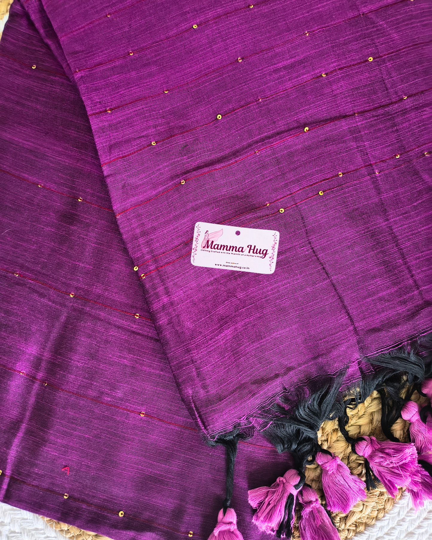 Mul Cottom Handloom Saree with Sequence
