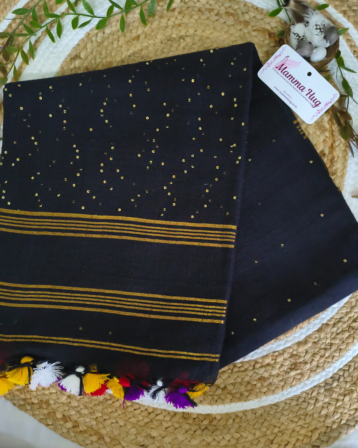 Premium Linen By Linen Handloom Saree - Black