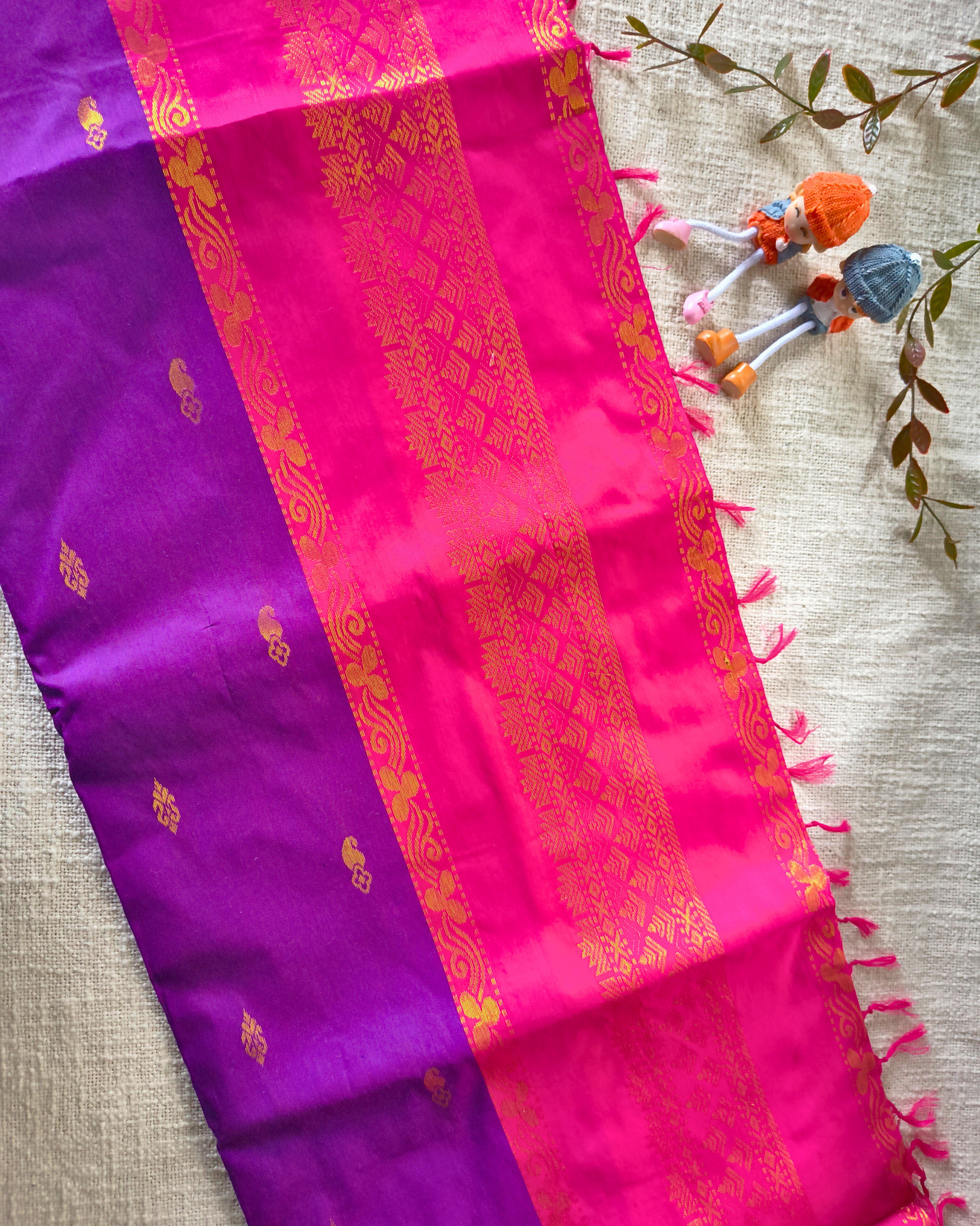 Premium Kalyani Cotton Saree with Butta - Purple