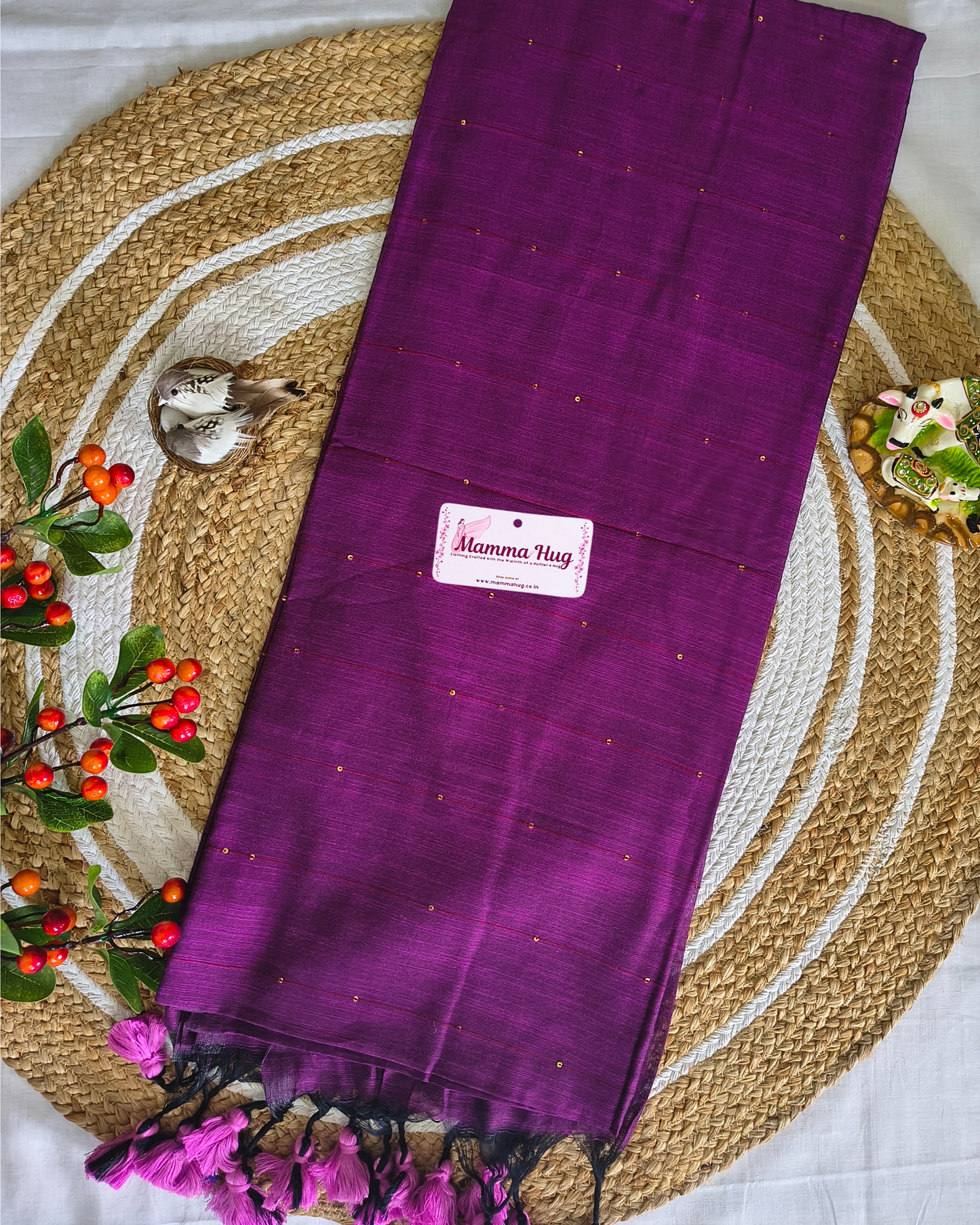 Mul Cottom Handloom Saree with Sequence