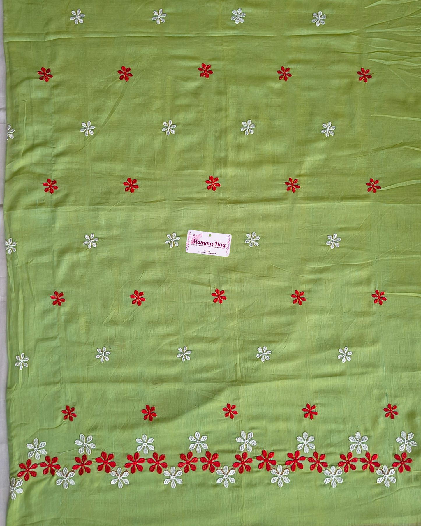 Mul Cottom Handloom Saree Flower Embroidery