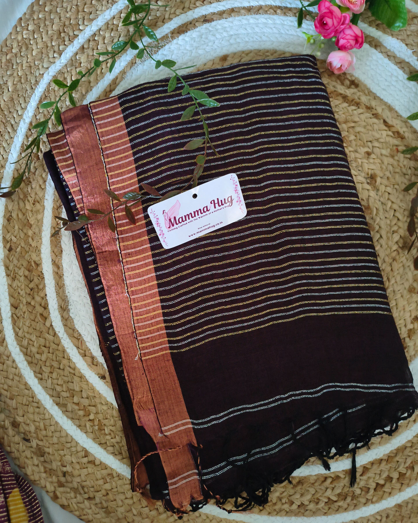 Premium Linen By Linen Handloom Saree - Maroon