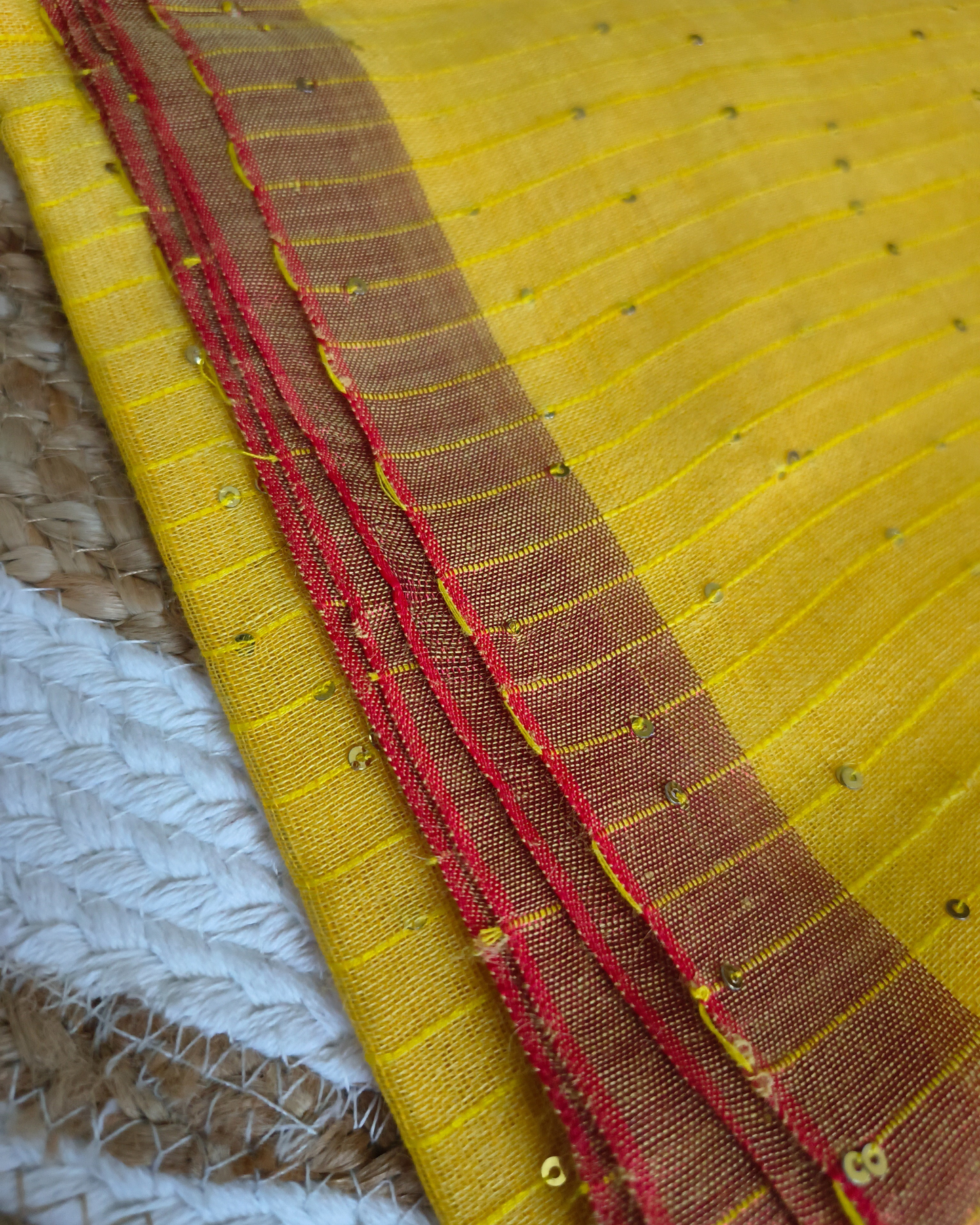 Premium Linen By Linen Handloom Saree - Yellow