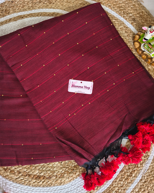 Mul Cotton Handloom Saree with Sequins MammaHug