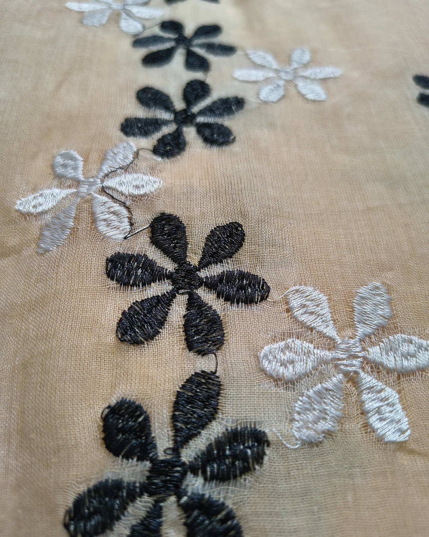 Mul Cottom Handloom Saree Flower Embroidery