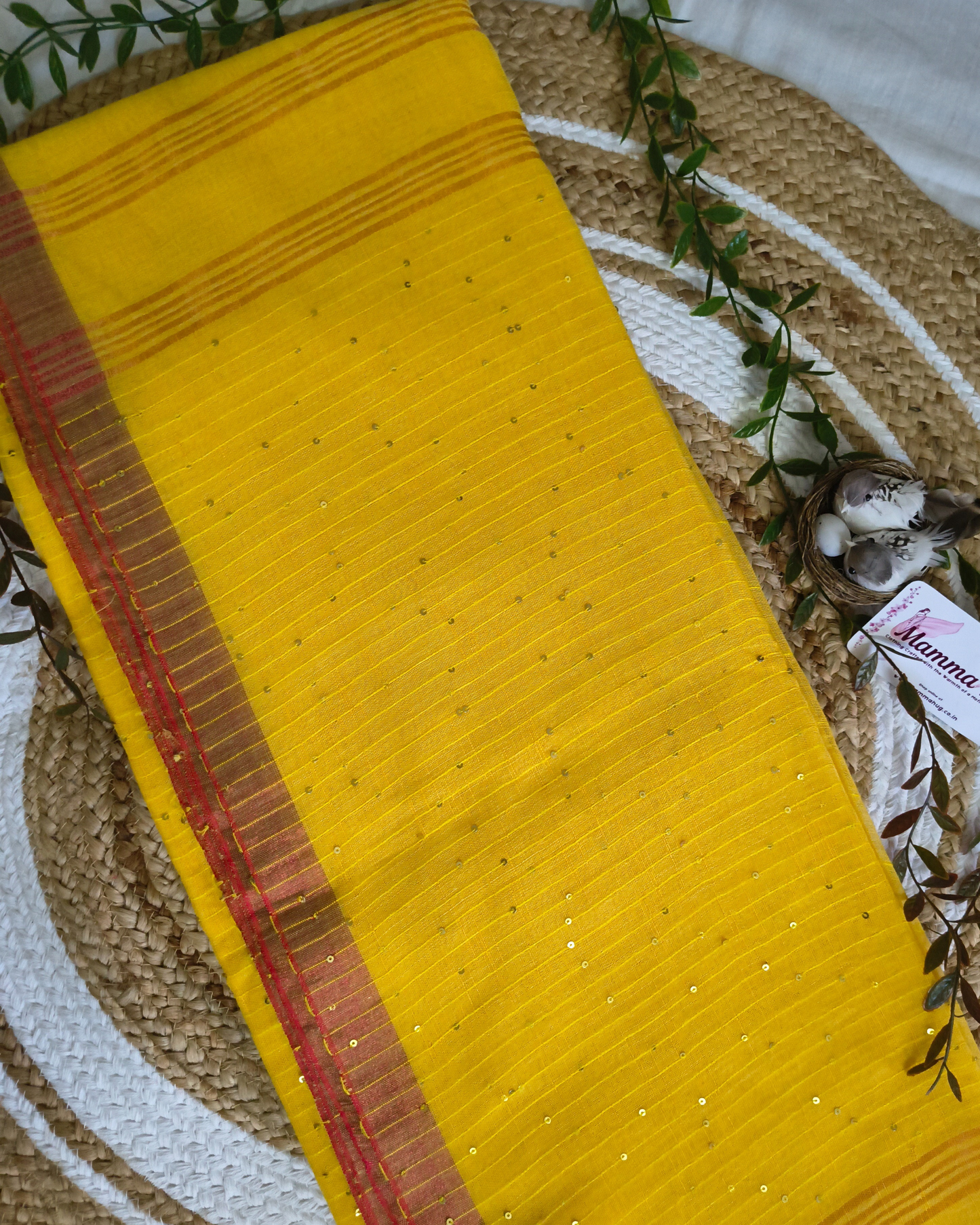 Premium Linen By Linen Handloom Saree - Yellow