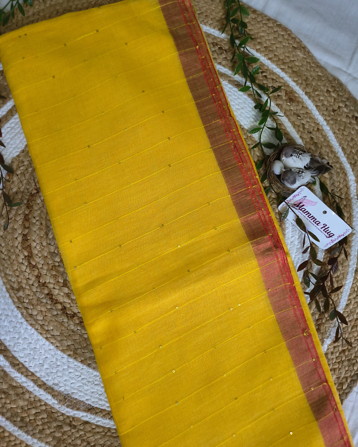 Premium Linen By Linen Handloom Saree - Yellow