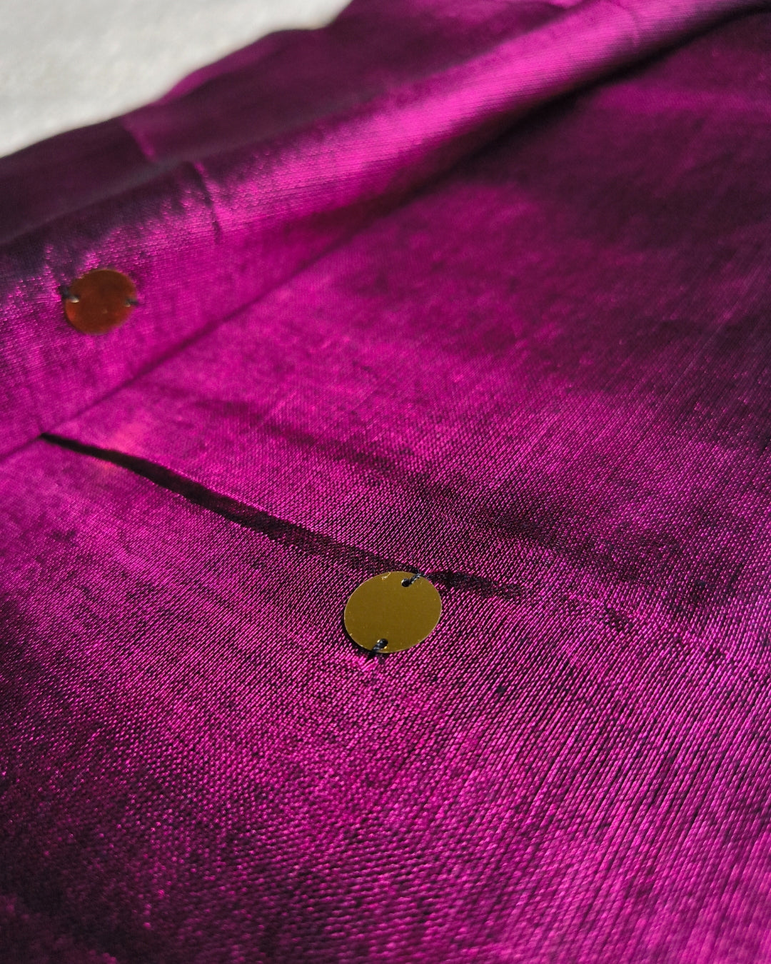 Pure Khadi Tissue Saree with Coin design - Wine