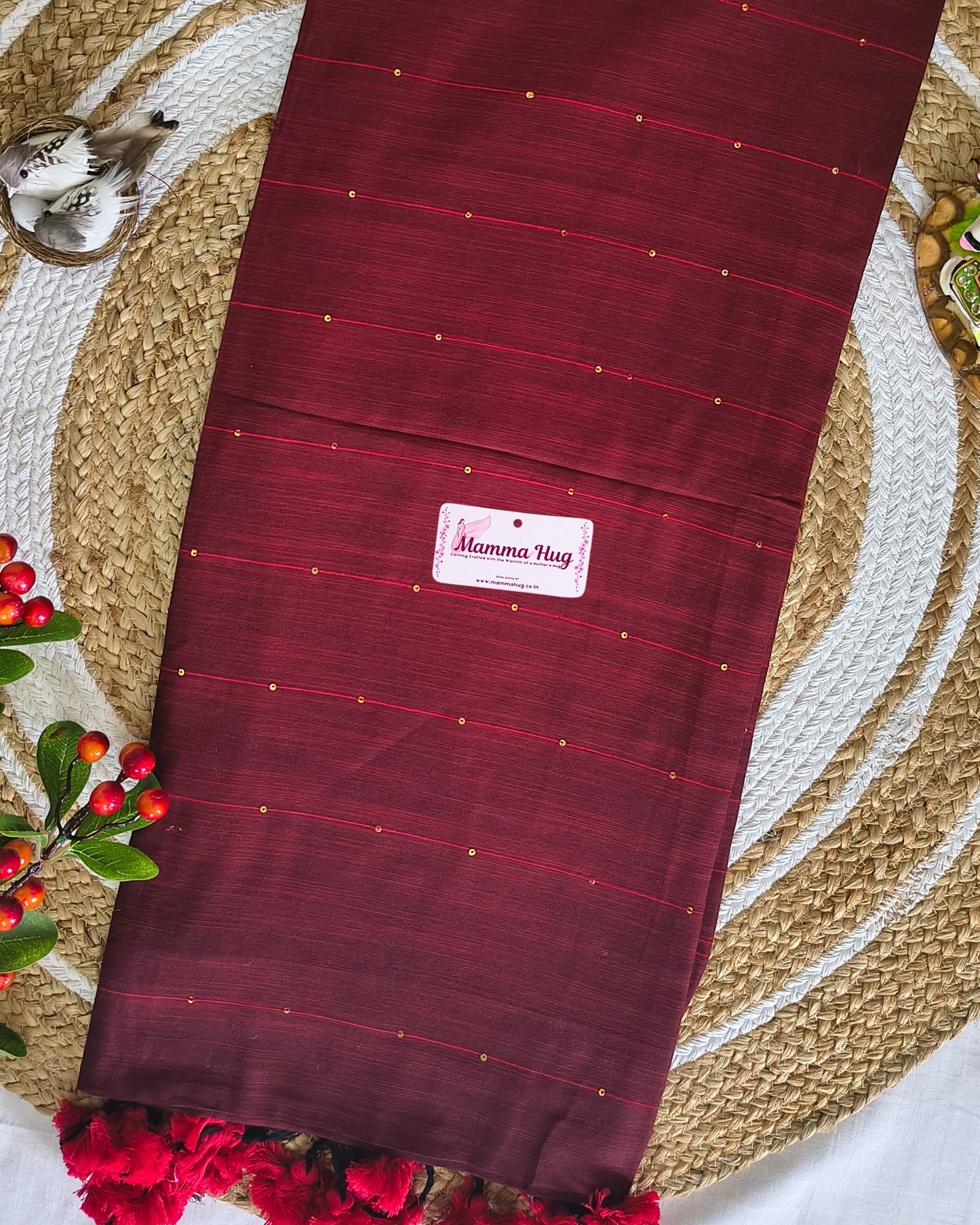 Mul Cottom Handloom Saree with Sequence