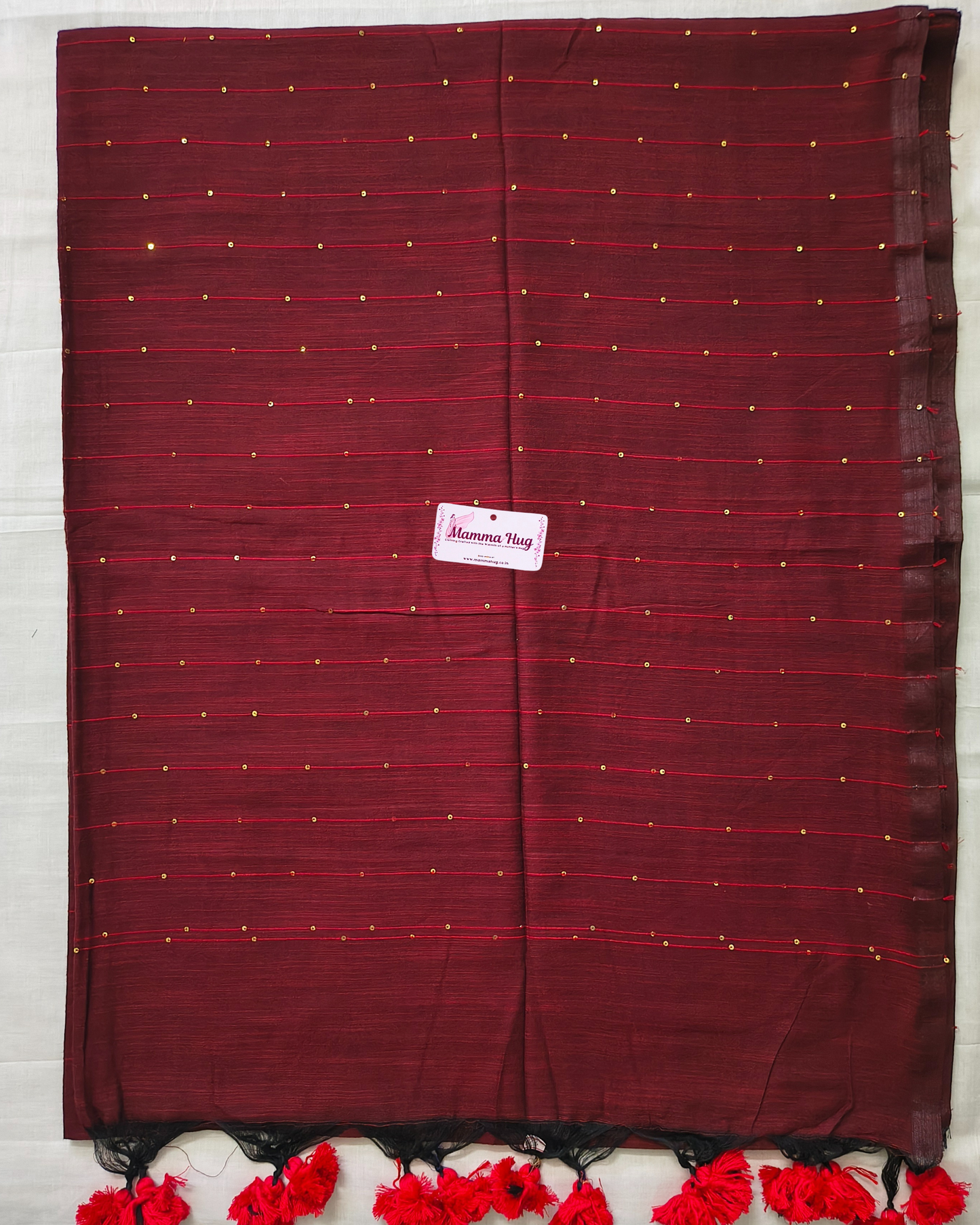 Mul Cottom Handloom Saree with Sequence