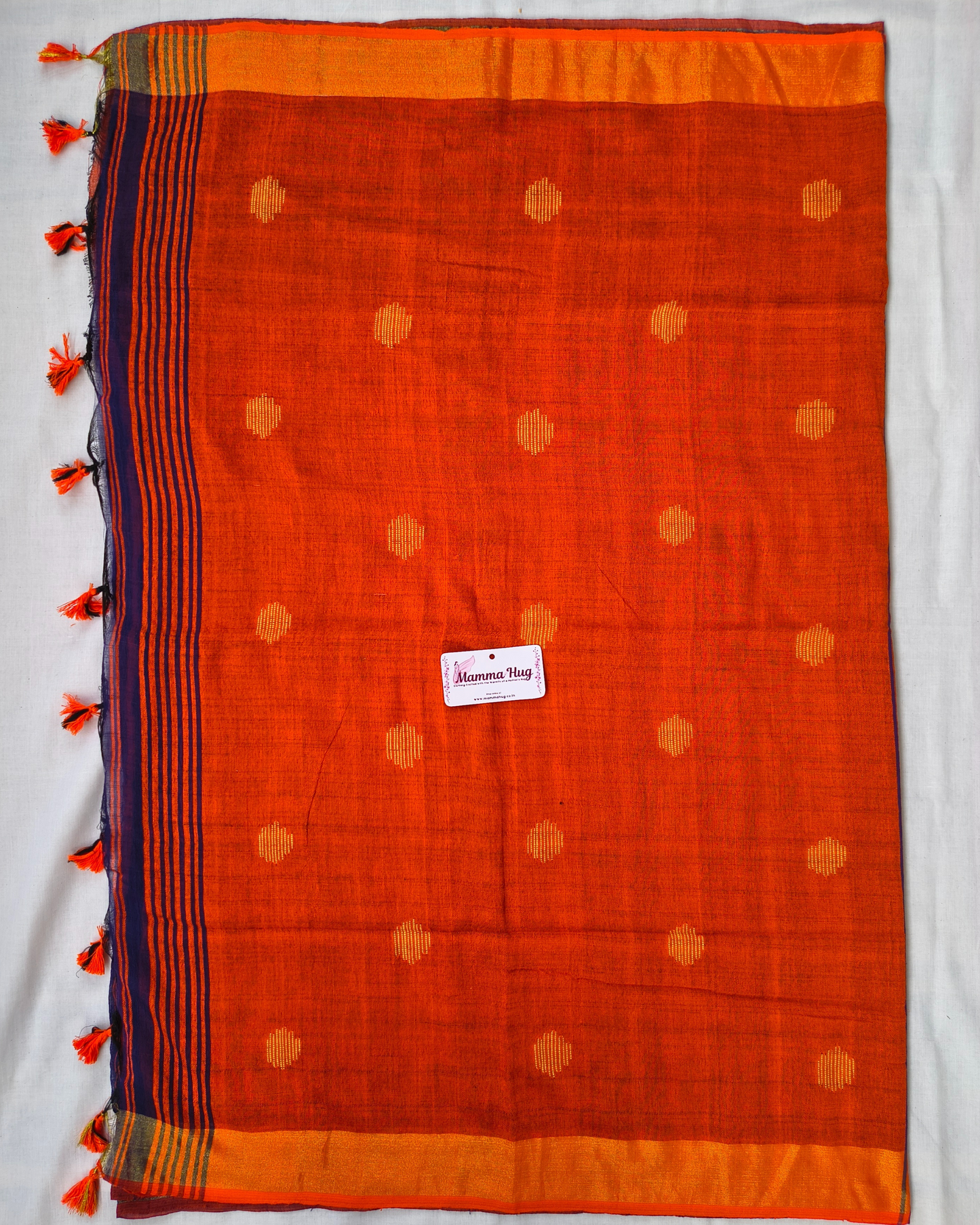 Khadi Cotton Handloom Saree Butta Design