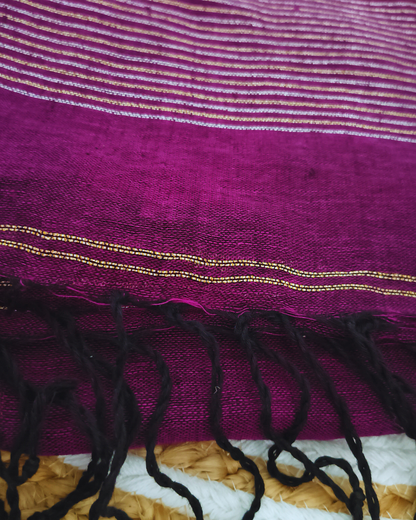 Premium Linen By Linen Handloom Saree - Dark Purple