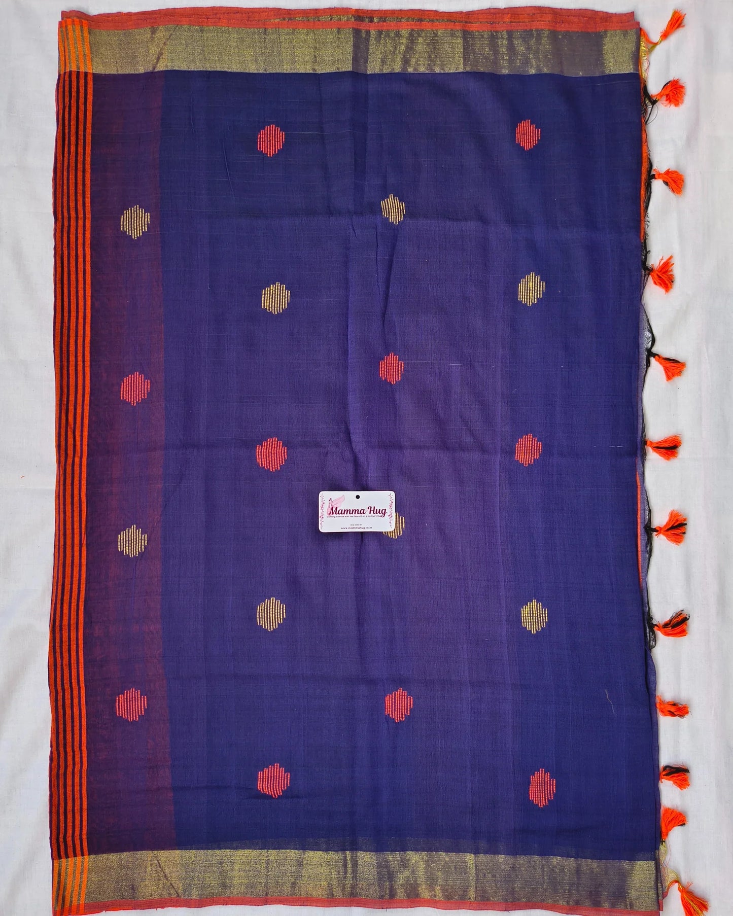 Khadi Cotton Handloom Saree Butta Design MammaHug
