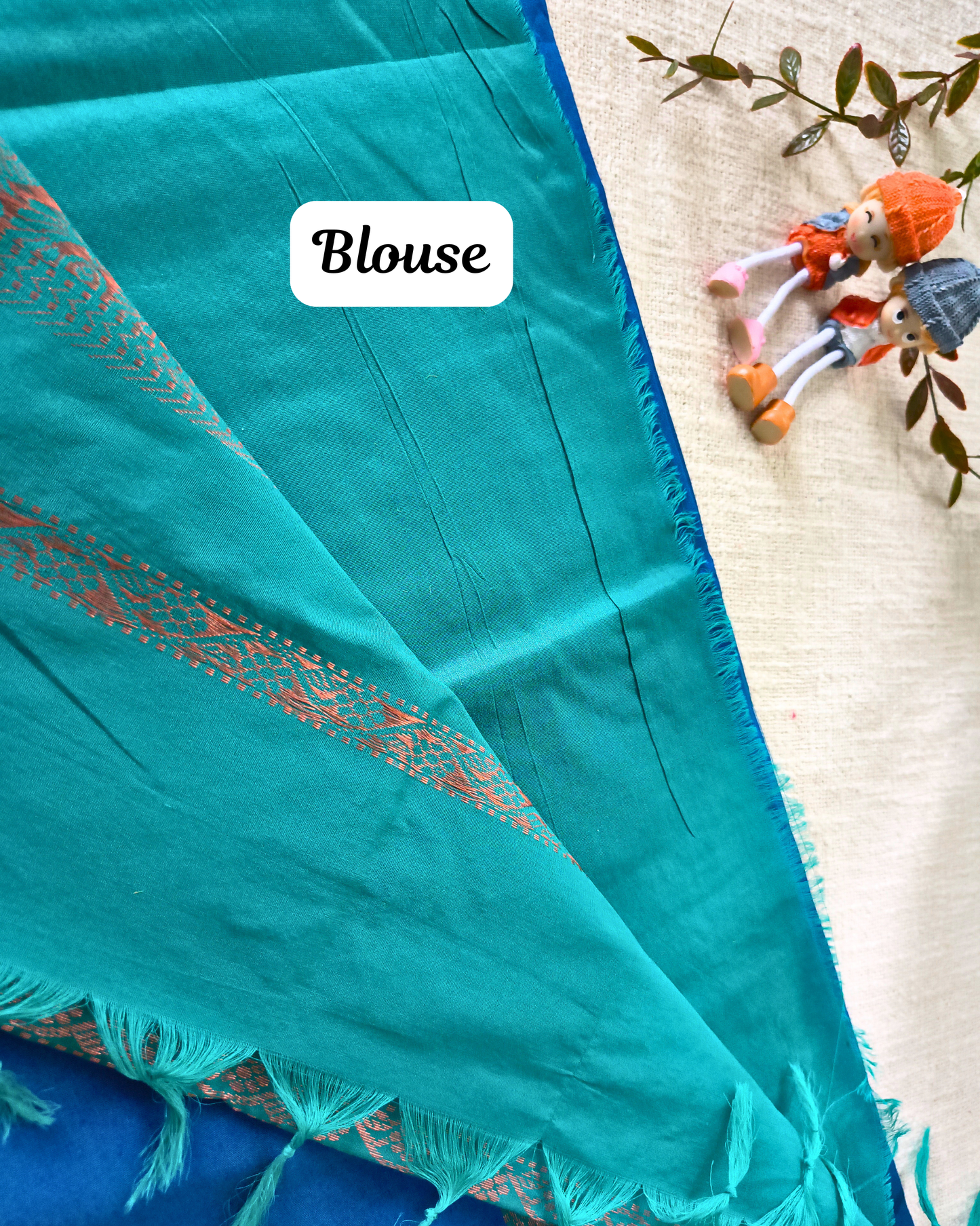 Premium Kalyani Cotton Saree with Butta - Blue
