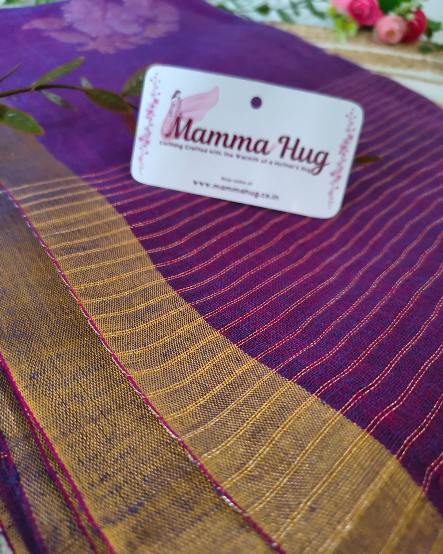Premium Linen By Linen Handloom Saree - Purple