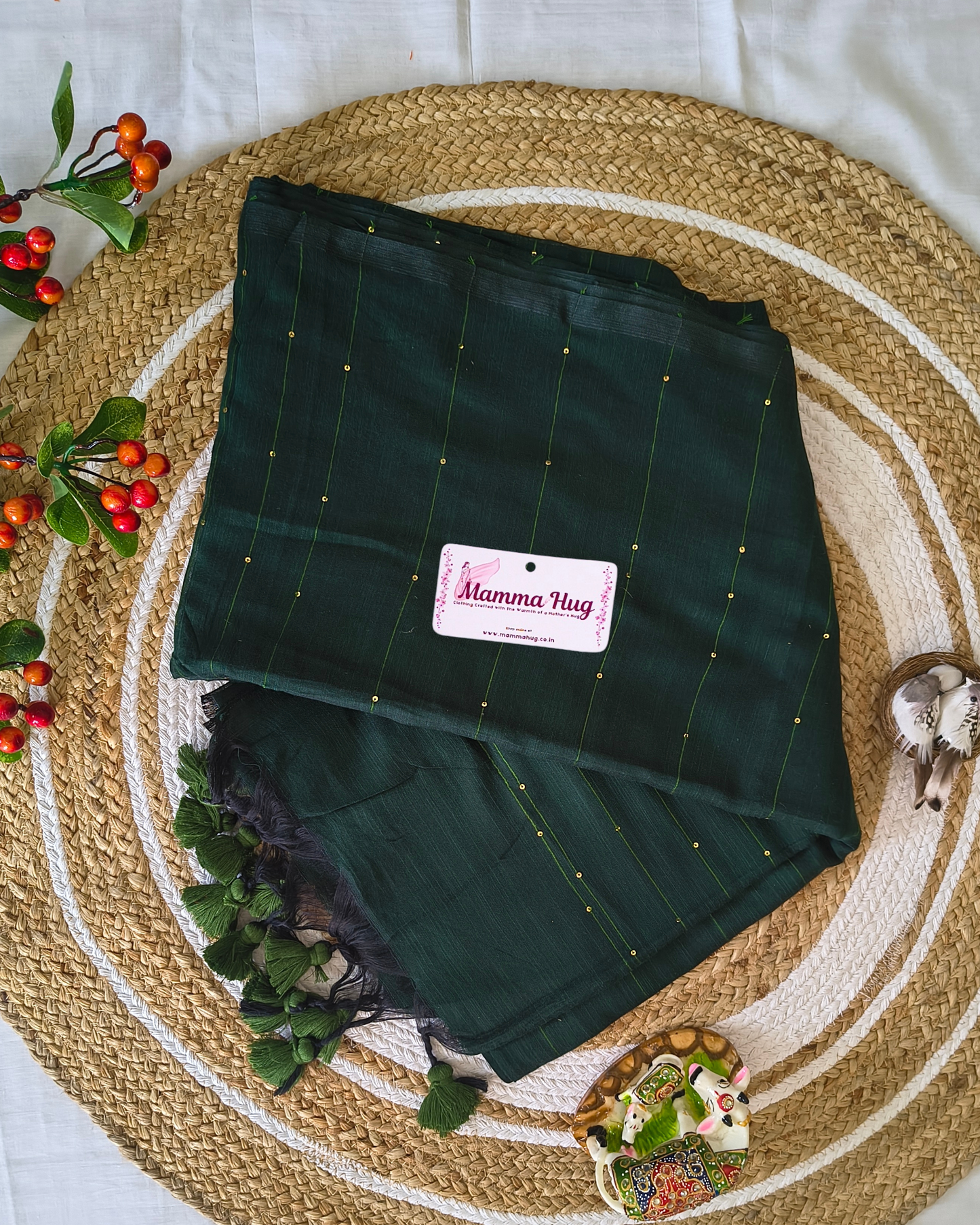 Mul Cottom Handloom Saree with Sequence