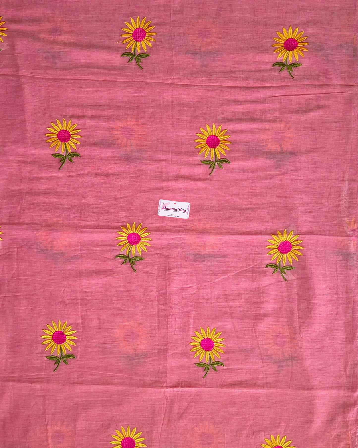 Mul Cottom Handloom Saree Flower Embroidery