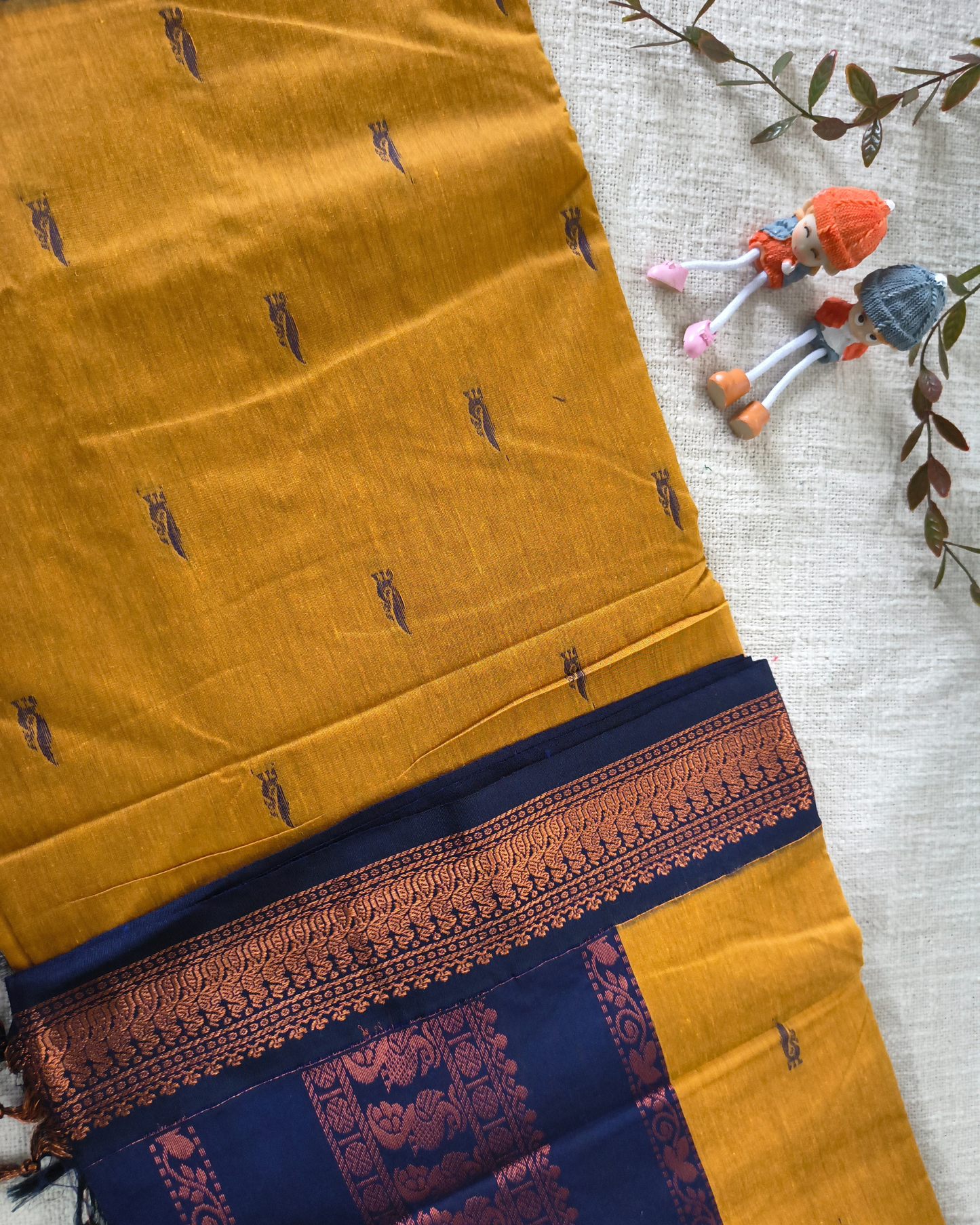 Premium Kalyani Cotton Saree with Butta - Yellow