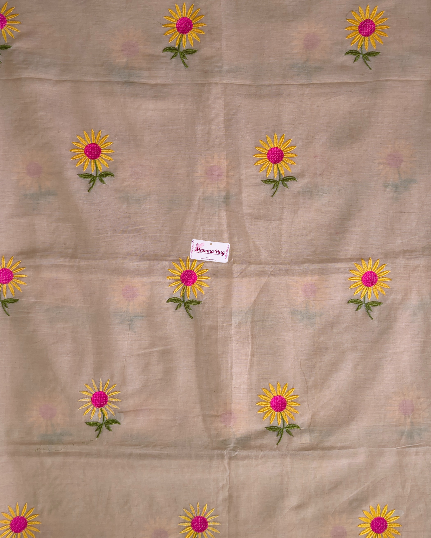 Mul Cottom Handloom Saree Flower Embroidery