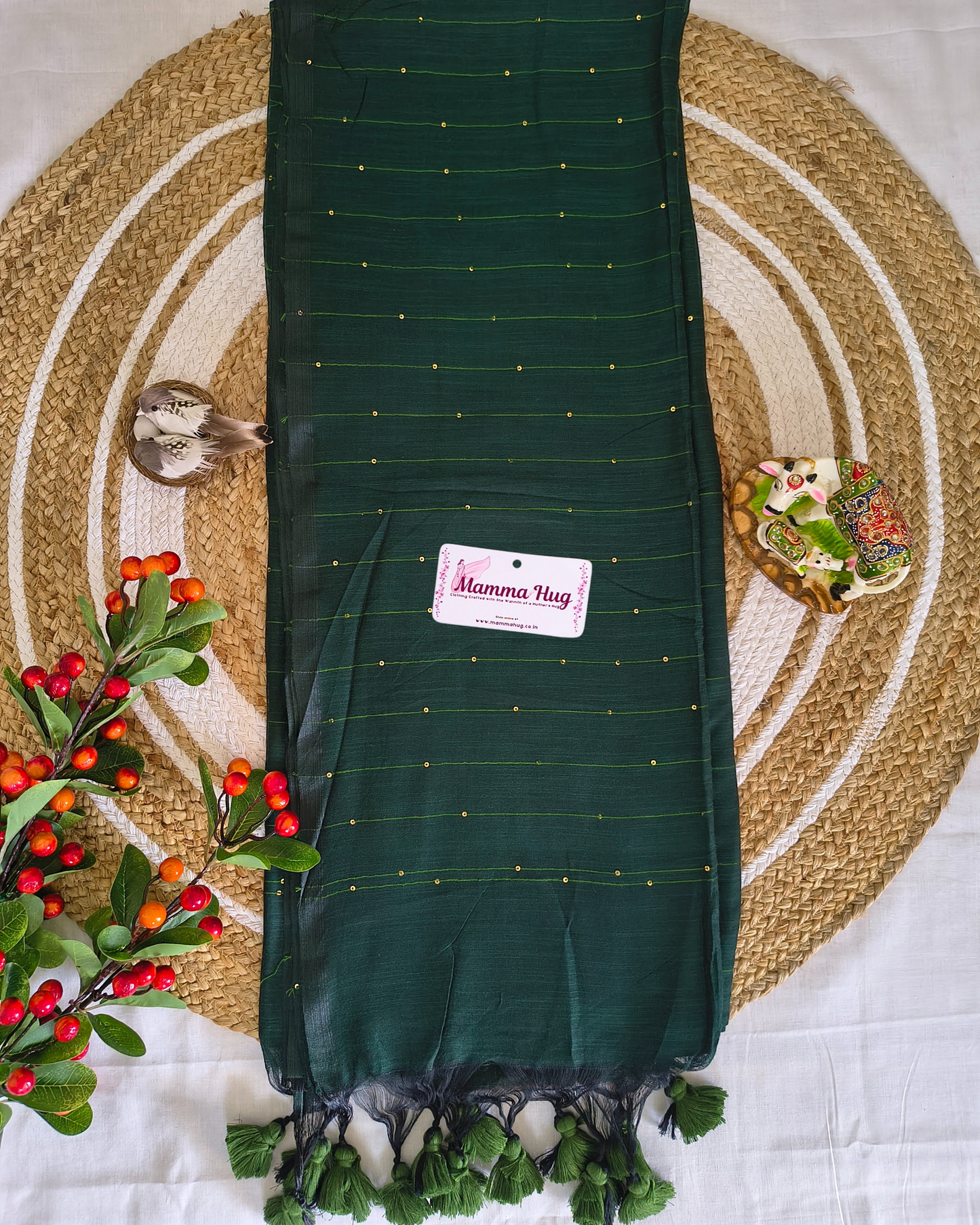 Mul Cottom Handloom Saree with Sequence