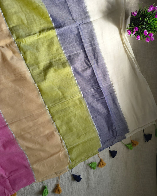 Mul Cotton Handloom Saree - Multicolor Stripes MammaHug