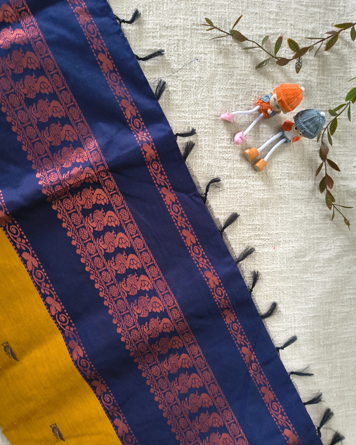 Premium Kalyani Cotton Saree with Butta - Yellow