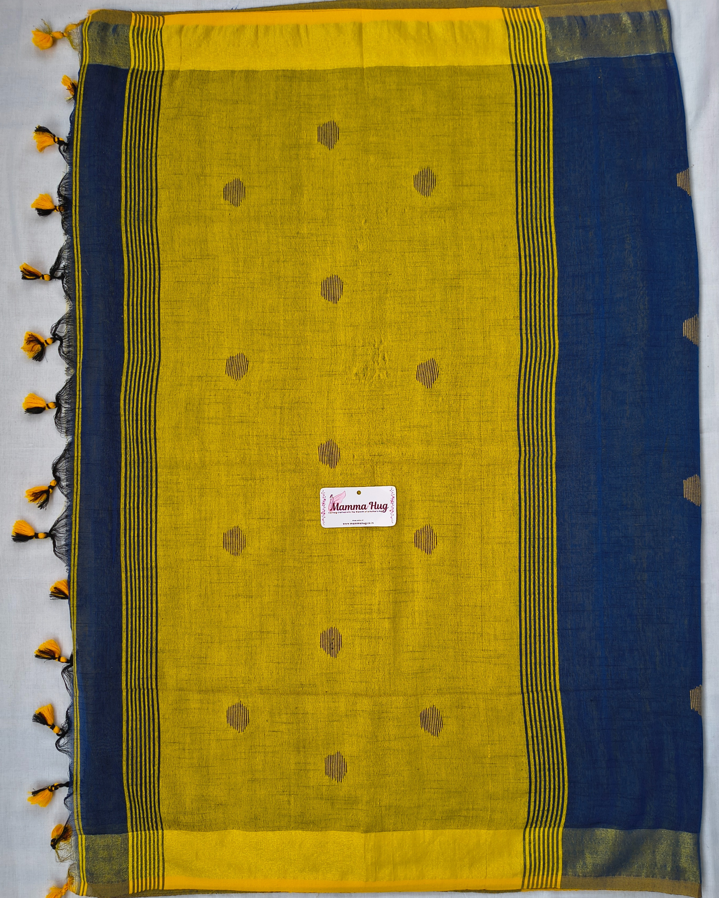 Khadi Cotton Handloom Saree Butta Design