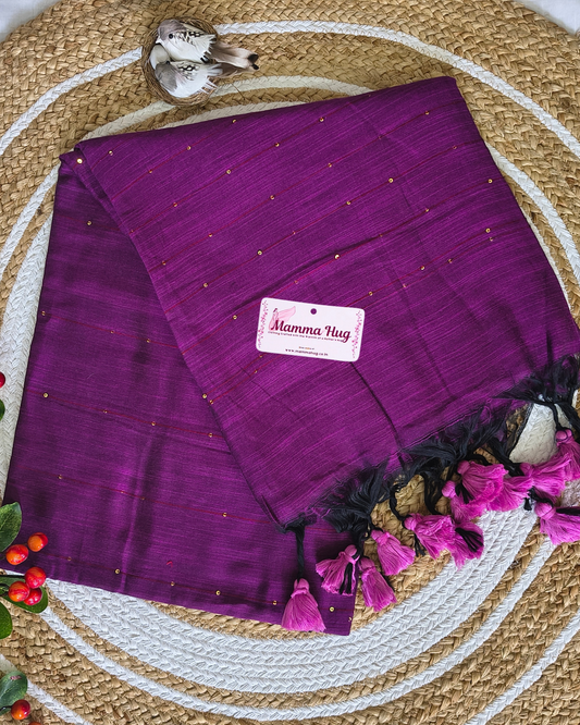 Mul Cottom Handloom Saree with Sequence