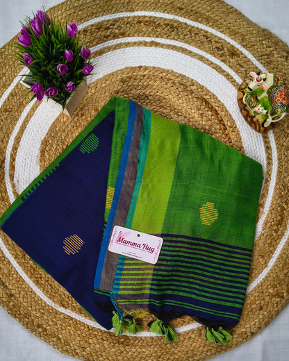 Khadi Cotton Handloom Saree Butta Design