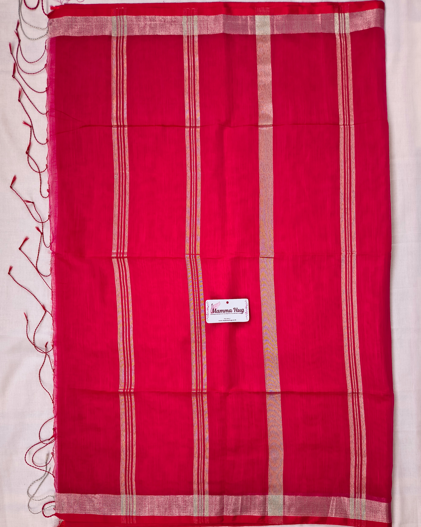 Cotton Silk Handloom Saree Silver Zari Border