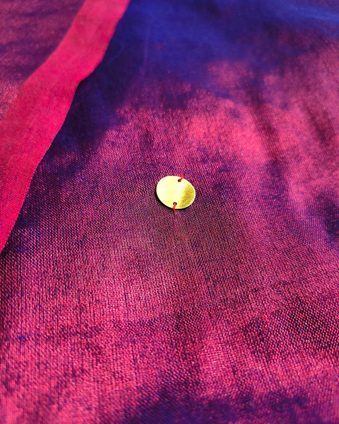 Pure Khadi Tissue Saree with Coin design - Magenta