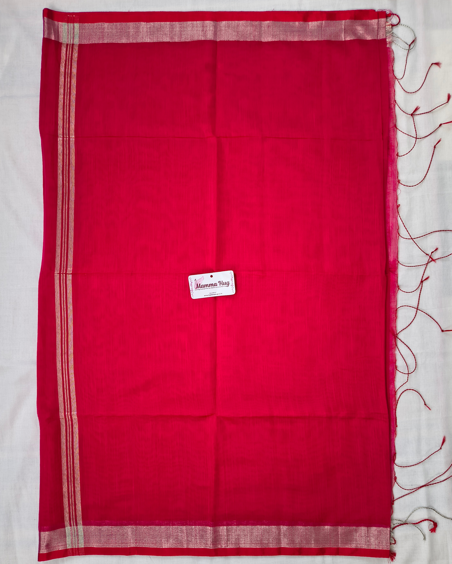 Cotton Silk Handloom Saree Silver Zari Border