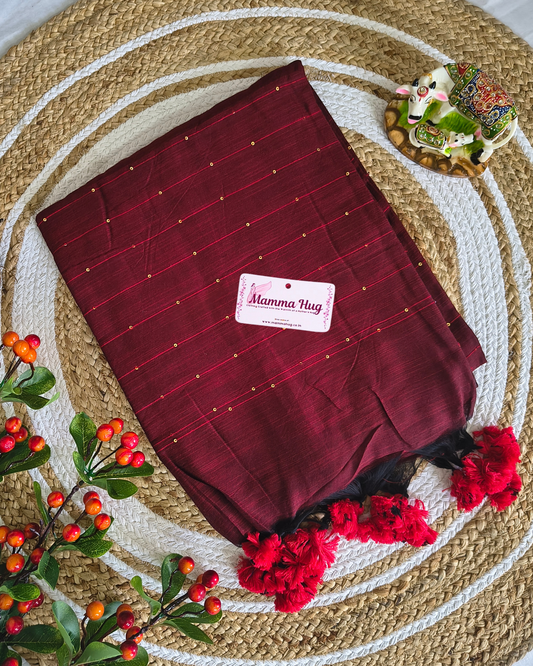 Mul Cottom Handloom Saree with Sequence