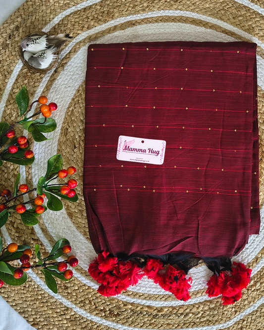 Mul Cottom Handloom Saree with Sequence
