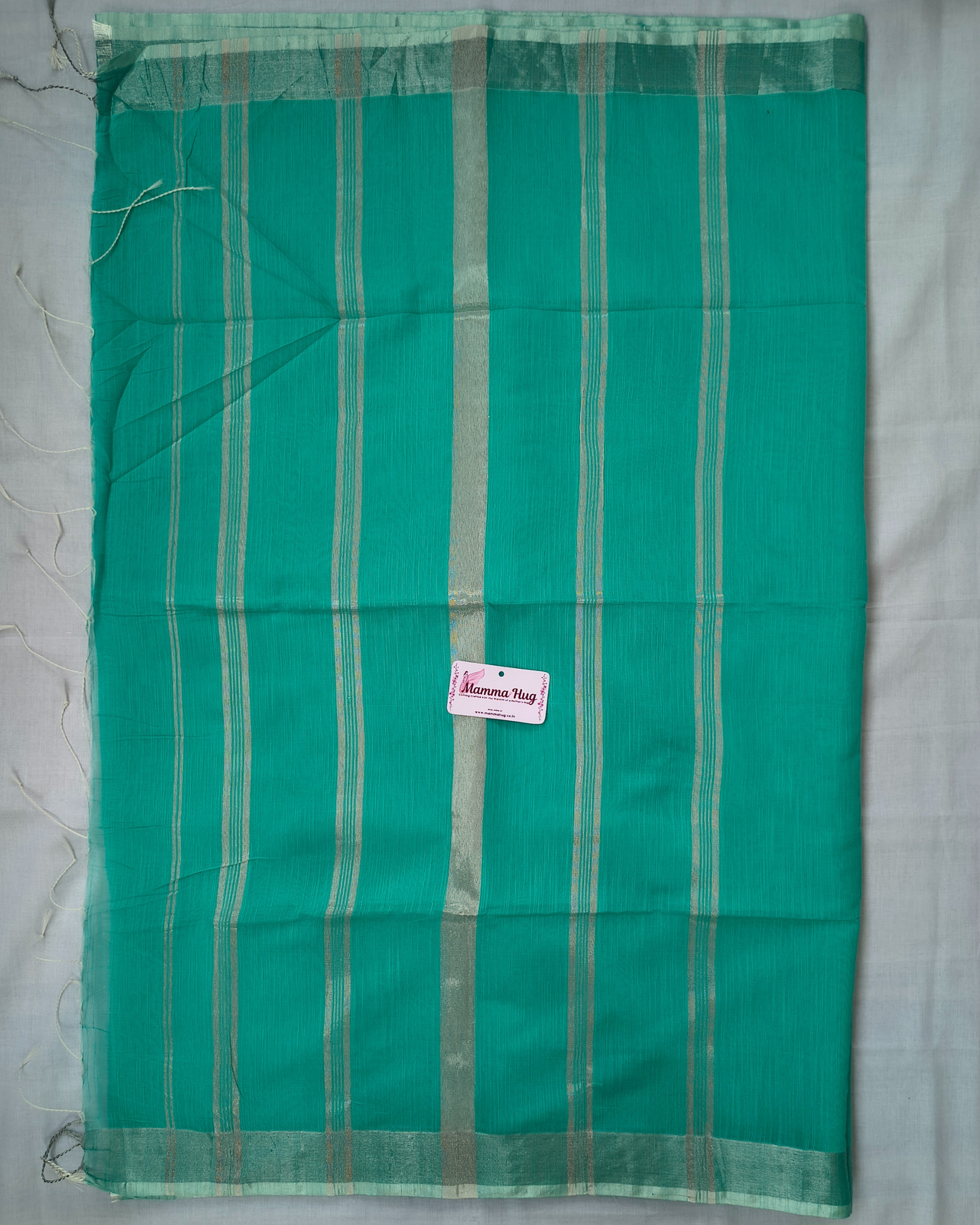Cotton Silk Handloom Saree Silver Zari Border