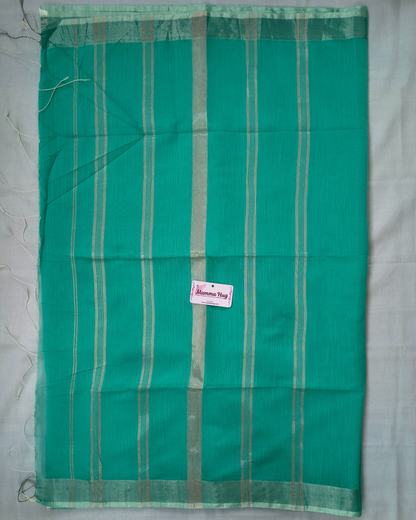 Cotton Silk Handloom Saree Silver Zari Border