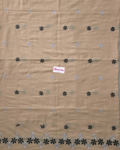 Mul Cottom Handloom Saree Flower Embroidery