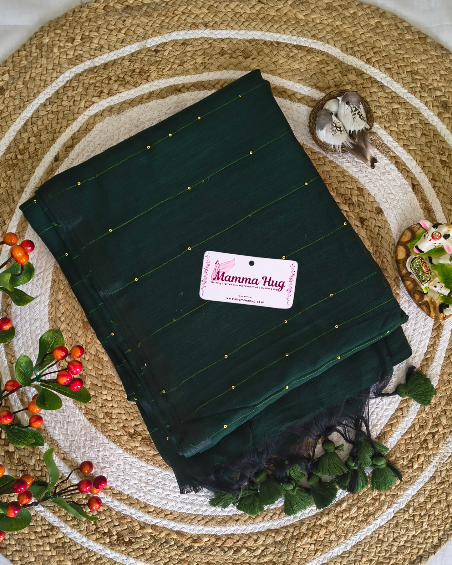 Mul Cottom Handloom Saree with Sequence