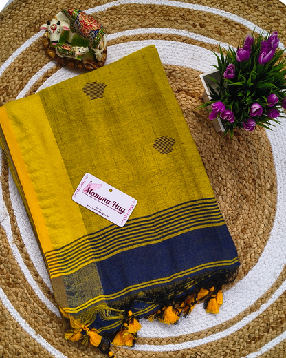 Khadi Cotton Handloom Saree Butta Design