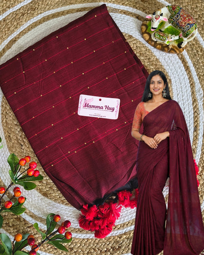 Mul Cotton Handloom Saree with Sequins MammaHug