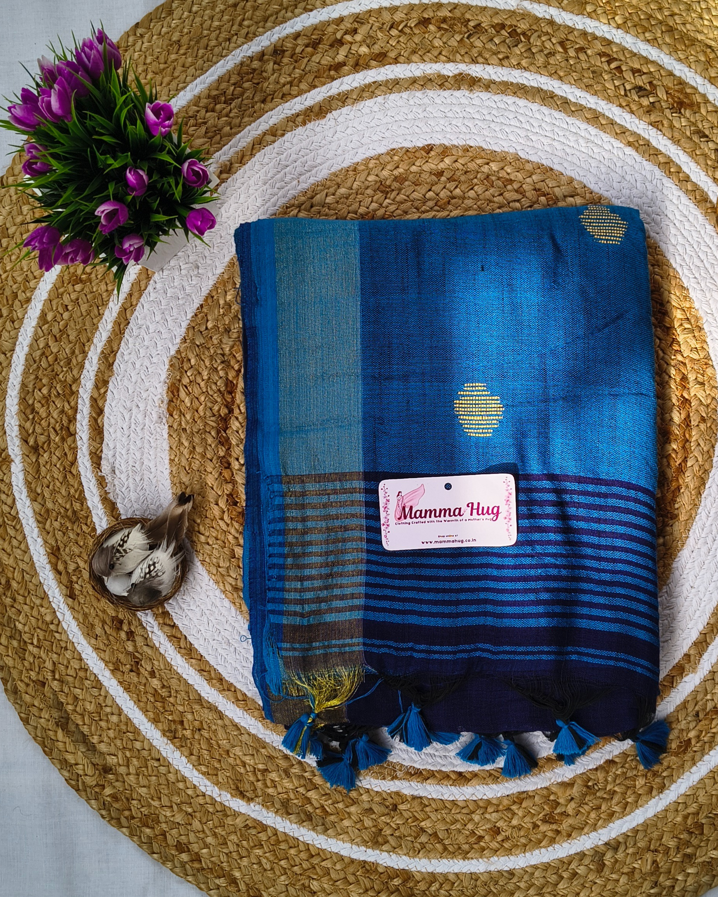 Khadi Cotton Handloom Saree Butta Design