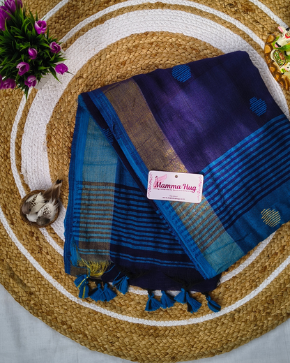 Khadi Cotton Handloom Saree Butta Design
