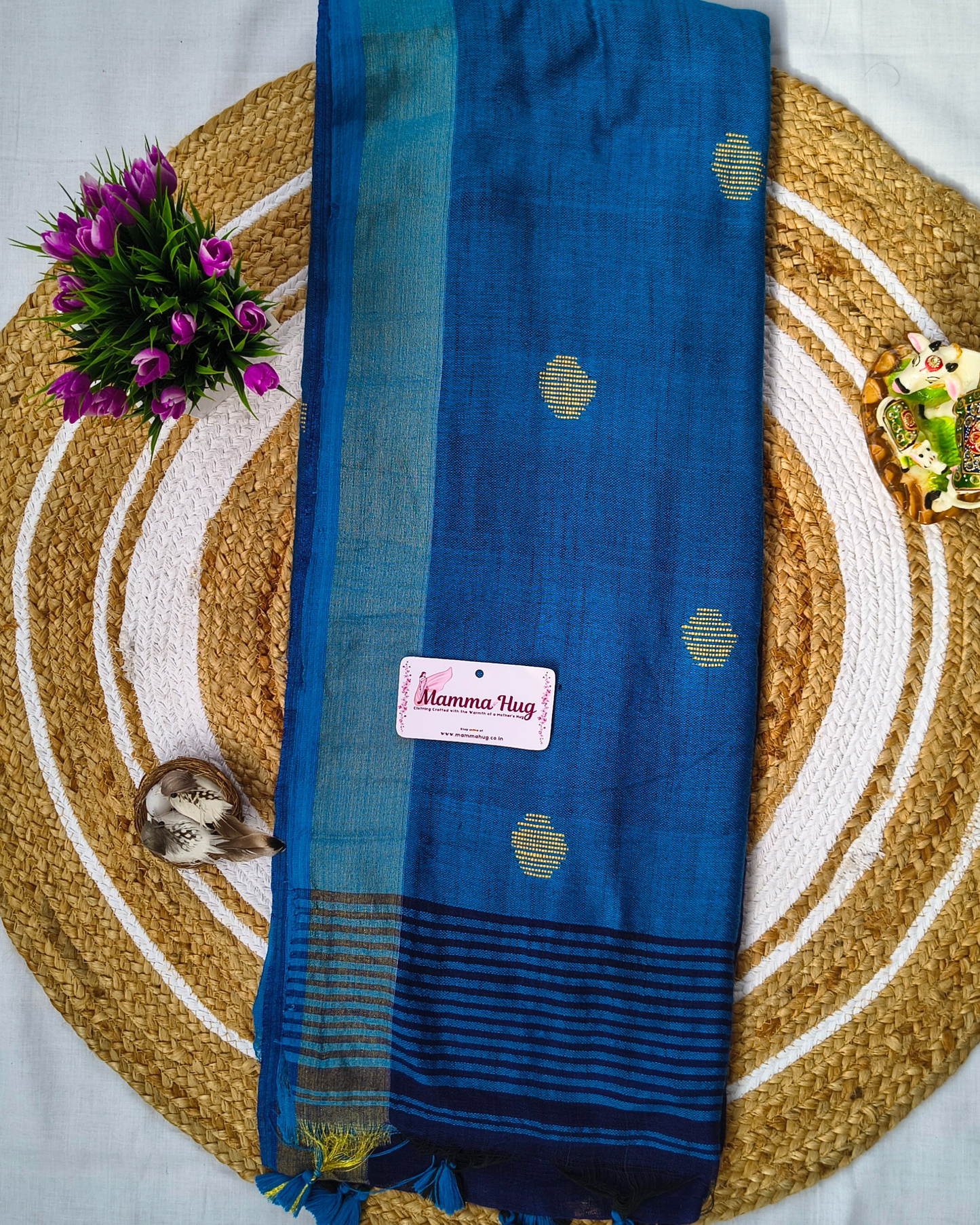 Khadi Cotton Handloom Saree Butta Design