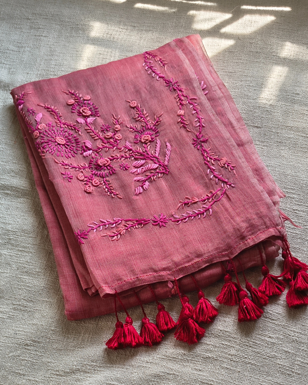 Mul Cotton Handwoven Kantha Design - Onion Pink MammaHug