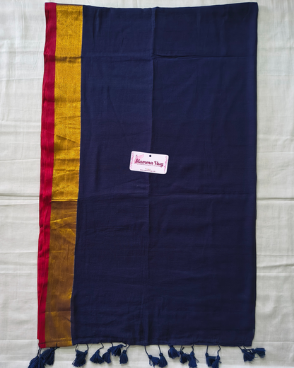 Mul Cottom Handloom Saree with Golden Border