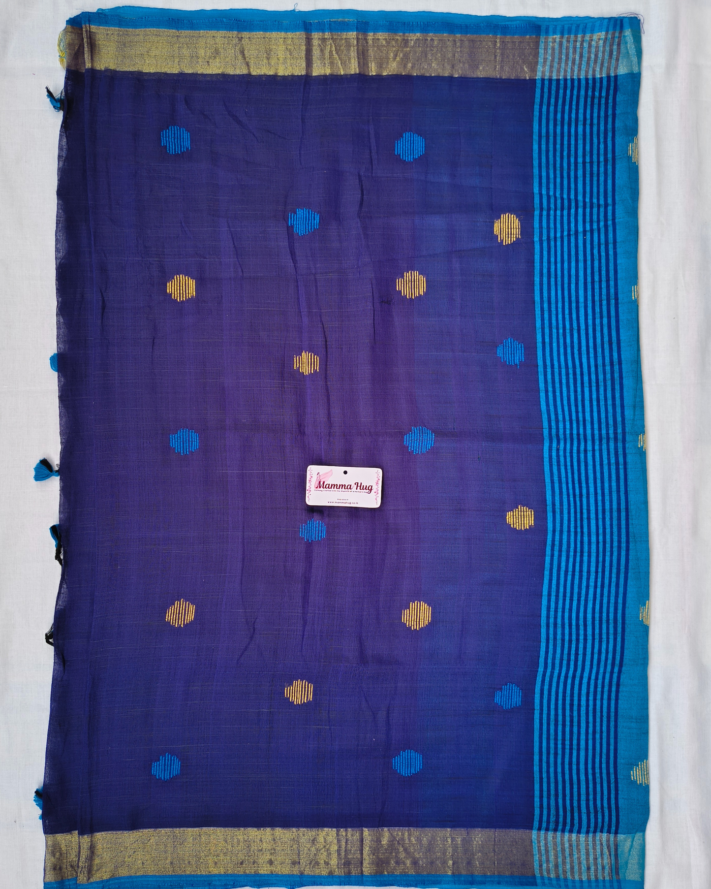 Khadi Cotton Handloom Saree Butta Design