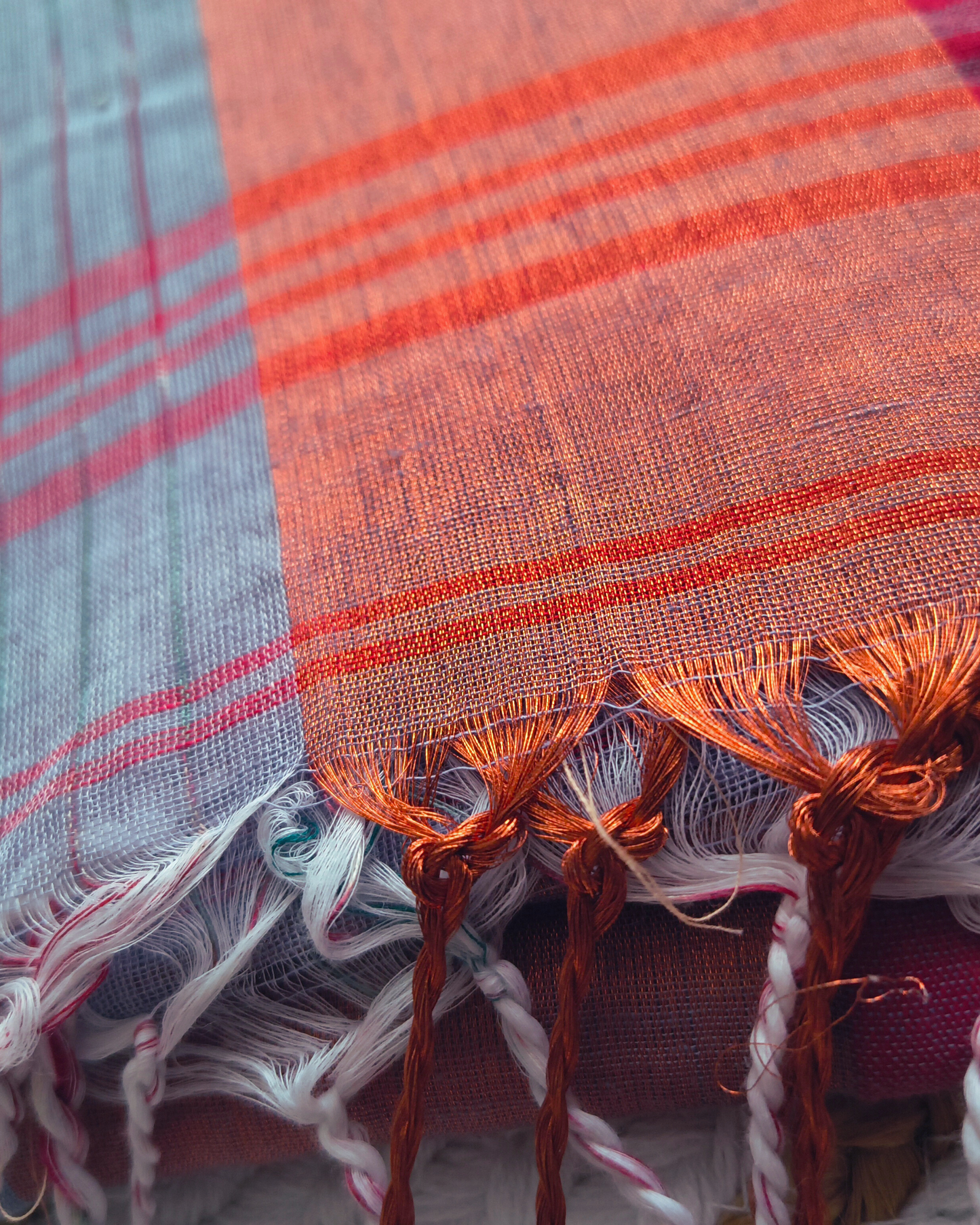 Pure Cotton Handloom Saree with Ikkat Design - Bluish grey