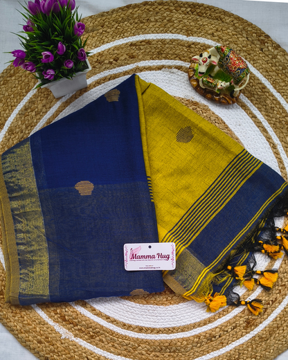 Khadi Cotton Handloom Saree Butta Design